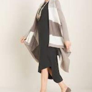 Chico's Drape Front Colorblock Cardigan Sweater 0 Small 00P XS Petite New